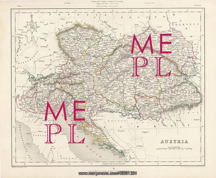 : A map of the Austrian Empire in the : A map of the Austrian Empire in the