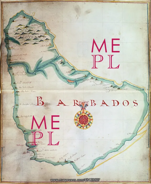  : Map of Barbados, 1683
