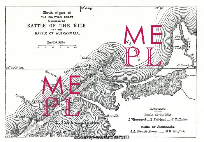  : Map of the Battle of the Nile, and Battle of Alexandria