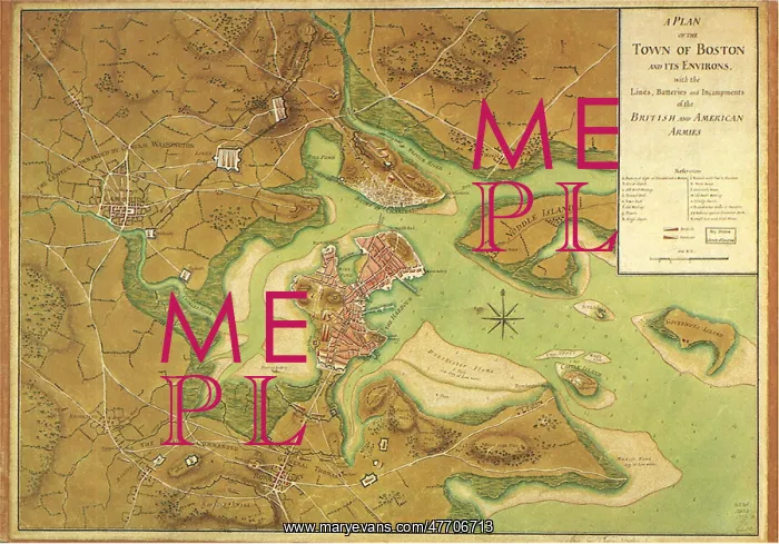 : Map of Boston and Environs - 1776 : Map of Boston and Environs - 1776