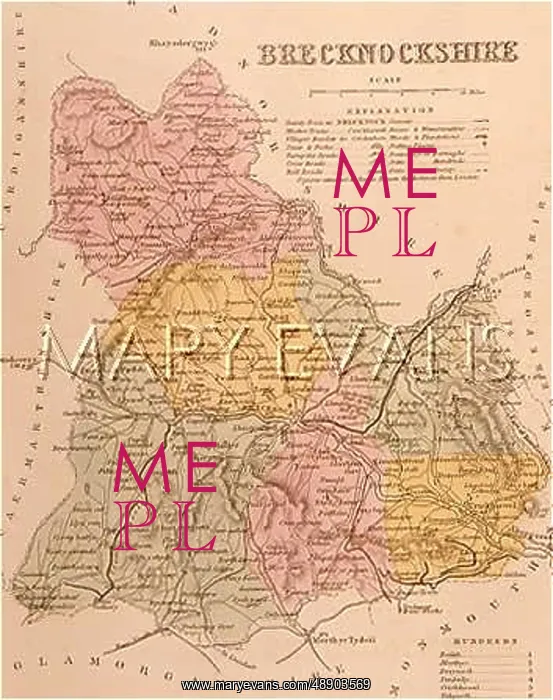 : MAP / BRECONSHIRE C1857 : MAP / BRECONSHIRE C1857