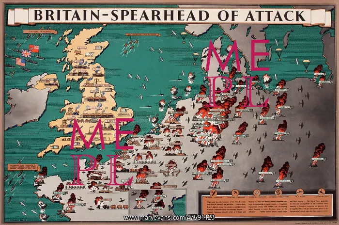  : Map, Britain -- Spearhead of Attack, WW2