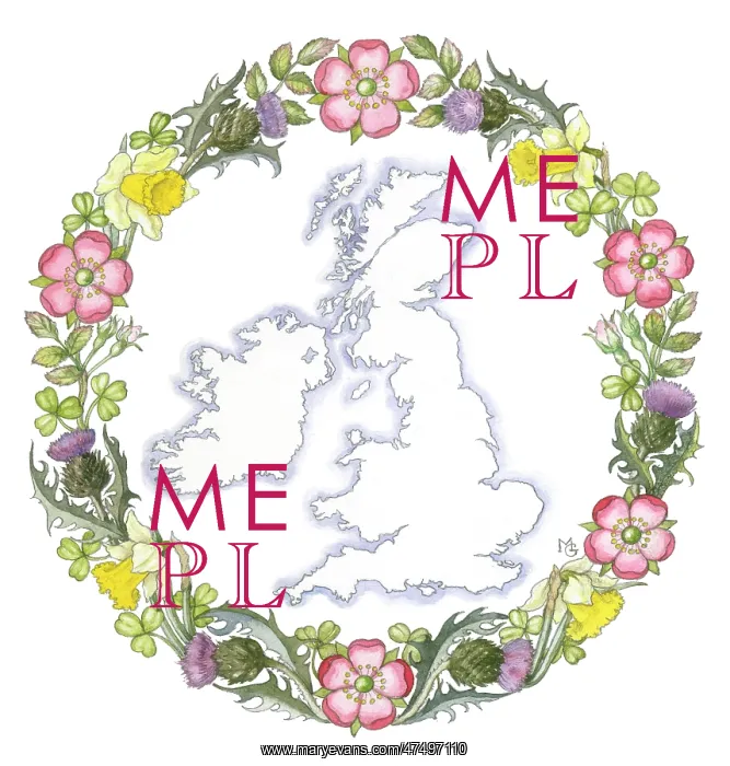 : Map of Britain a wreath of national emblems : Map of Britain a wreath of national emblems
