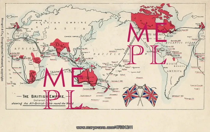 : Map of British Empire showing international cable : Map of British Empire showing international cable