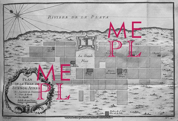  : Map of Buenos Aires (1763). French anonymous