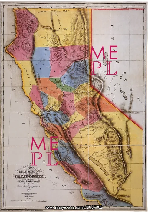  : Map of California Gold 1851