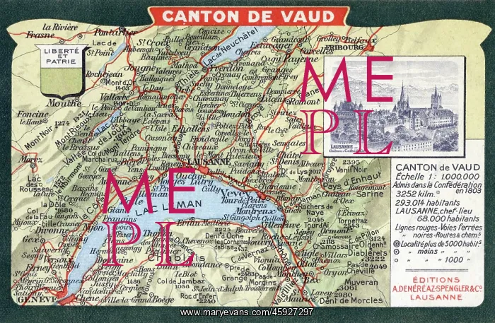 : Map of the Canton of Vaud, Switzerland : Map of the Canton of Vaud, Switzerland
