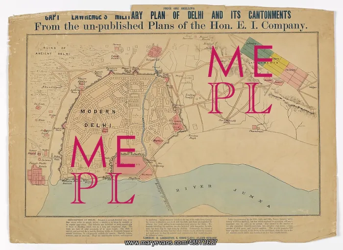 : Map: Capt Lawrences Military Plan of Delhi : Map: Capt Lawrences Military Plan of Delhi