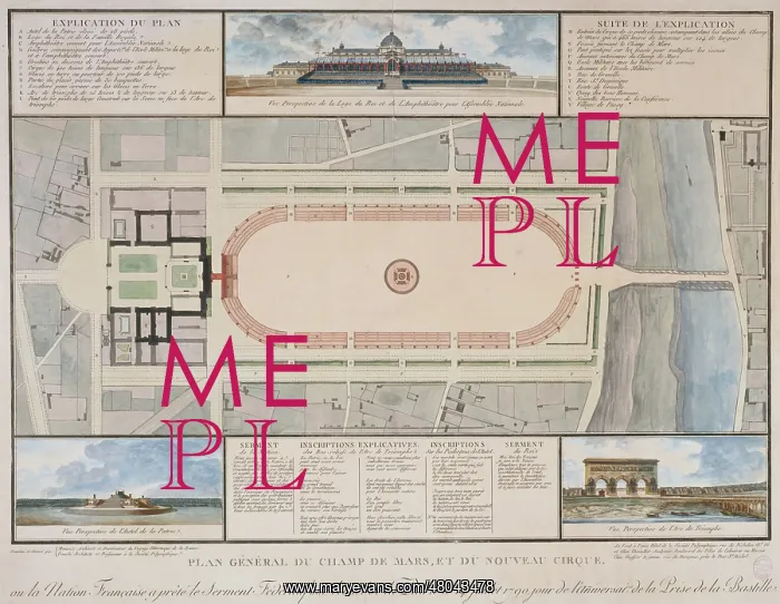 : Map of the Champ-De-Mars and : Map of the Champ-De-Mars and