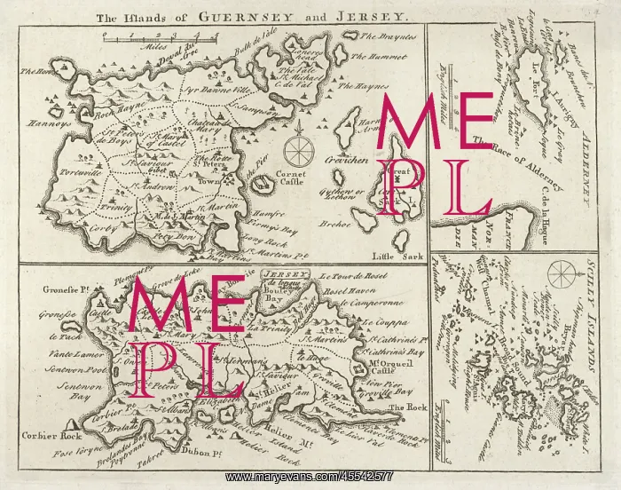  : Map - Channel Islands 18th century