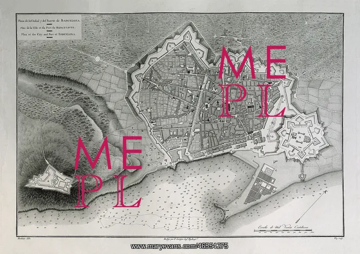 : Map of the city and port of Barcelona, by P : Map of the city and port of Barcelona, by P