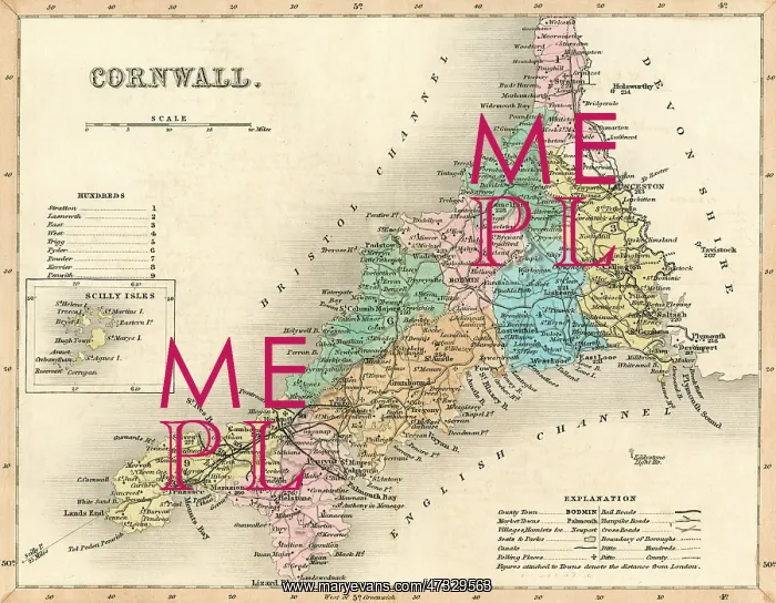  : MAP / CORNWALL C1857