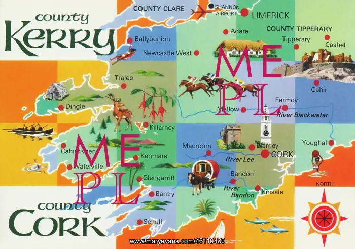 : Map, Counties and Towns, Republic of Ireland : Map, Counties and Towns, Republic of Ireland