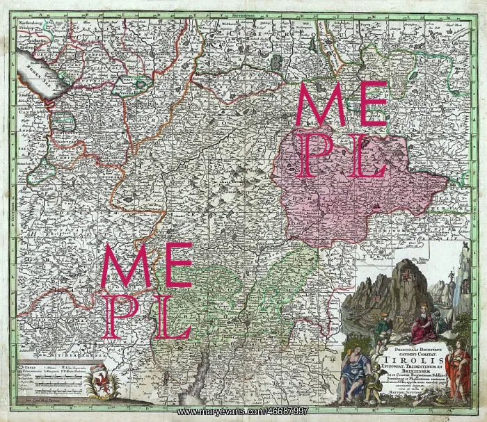 : Map of the county of Tyrol and also : Map of the county of Tyrol and also