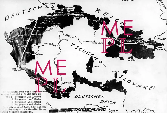 : Map of the Czech-German border area, 1938 : Map of the Czech-German border area, 1938