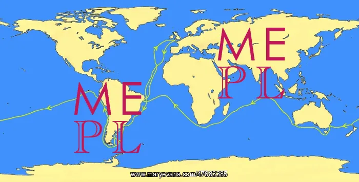 : Map of Darwin's Route on HMS Beagle, 1831-36 : Map of Darwin's Route on HMS Beagle, 1831-36