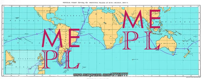 : Map of Darwin's Route on HMS Beagle, 1831-36 : Map of Darwin's Route on HMS Beagle, 1831-36