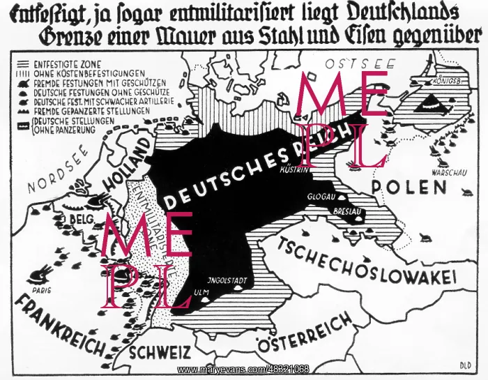 : Map of the defortified and demilitarized Germany : Map of the defortified and demilitarized Germany