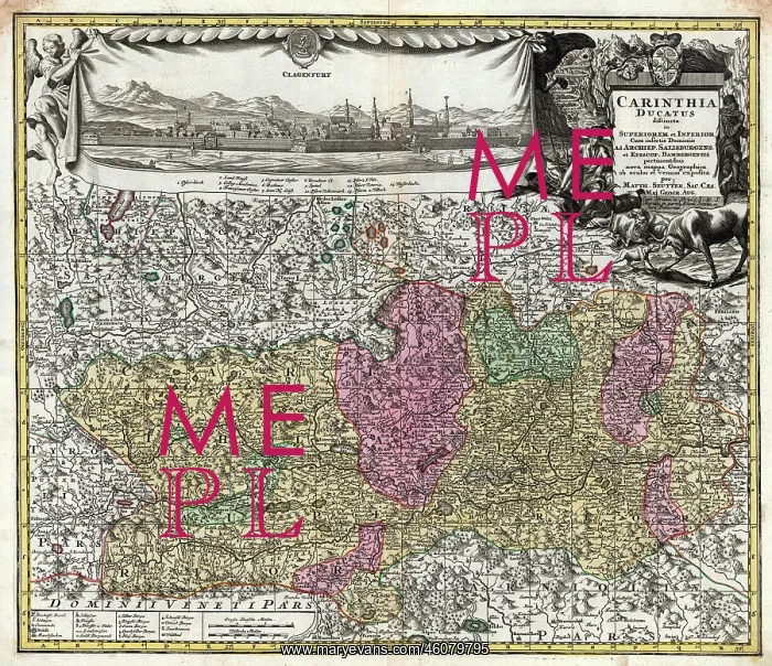 : Map of Duchy of Carinthia. By Matthaeus : Map of Duchy of Carinthia. By Matthaeus