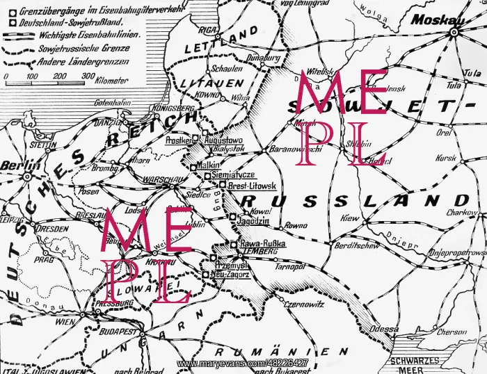 : Map of Eastern Europe: German-Soviet border, 1940 : Map of Eastern Europe: German-Soviet border, 1940