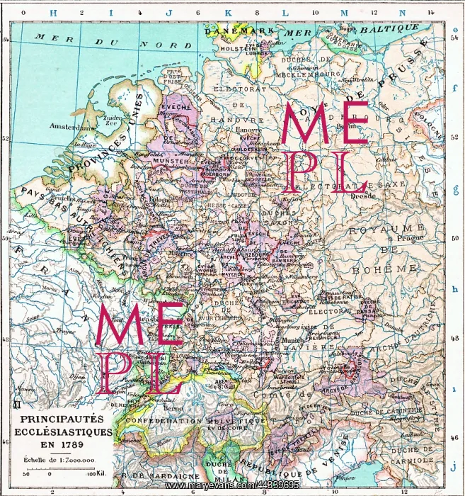 : Map of the Ecclesiastical Principalities of Germany in 1789 : Map of the Ecclesiastical Principalities of Germany in 1789