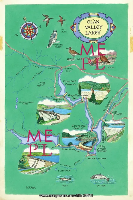  : Map - Elan Valley Lakes
