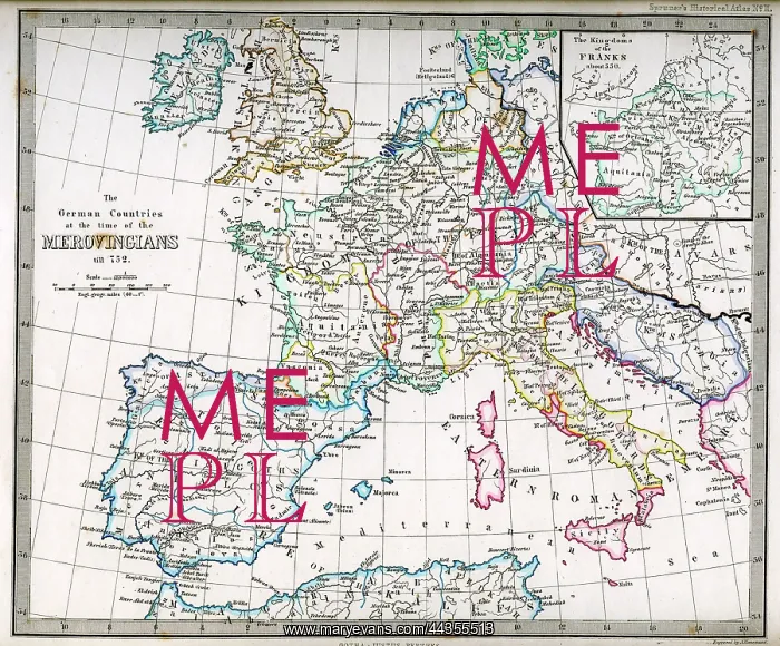  : Map of Europe 752 - Merovingians