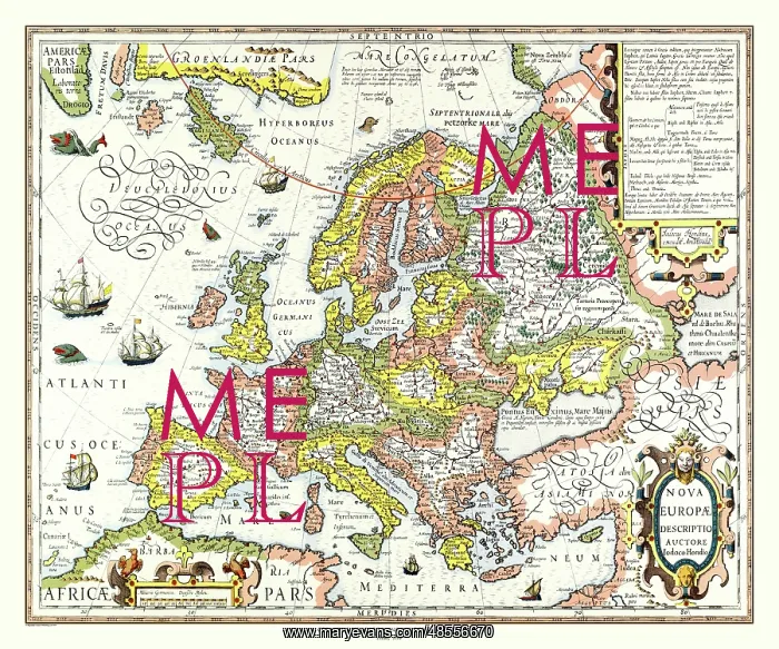 : Map of Europe by Gerardus Mercator and Jodocus Hondius : Map of Europe by Gerardus Mercator and Jodocus Hondius