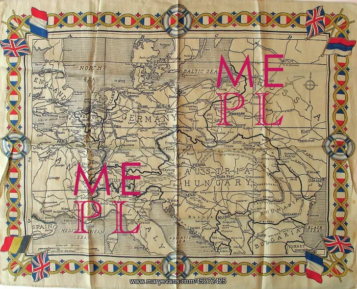 : Map of the European Theatre of War plus flags of the Allies : Map of the European Theatre of War plus flags of the Allies