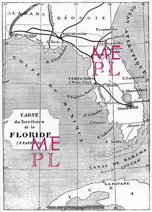 : Map of Florida showing the position of the launch : Map of Florida showing the position of the launch