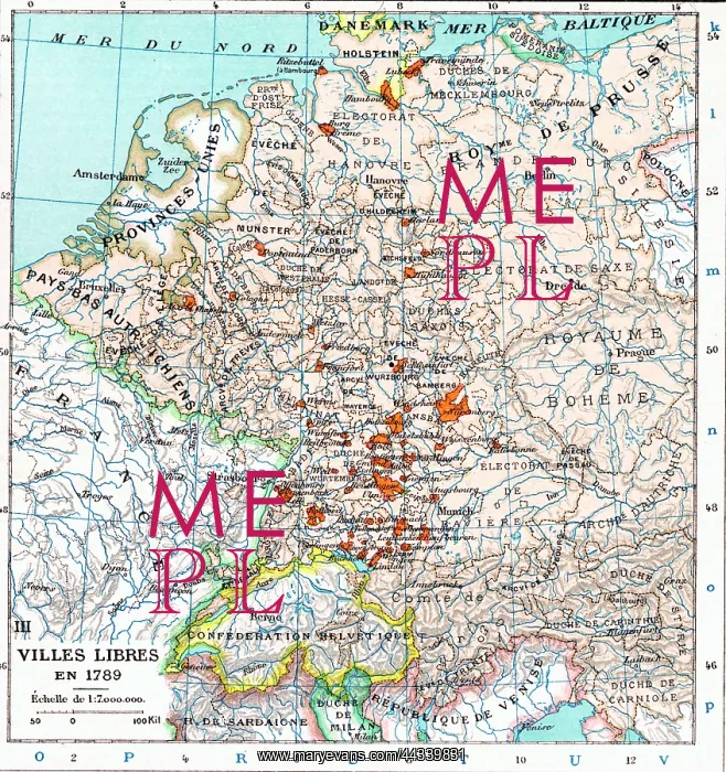 : Map of the Free Cities of Germany in 1789 : Map of the Free Cities of Germany in 1789