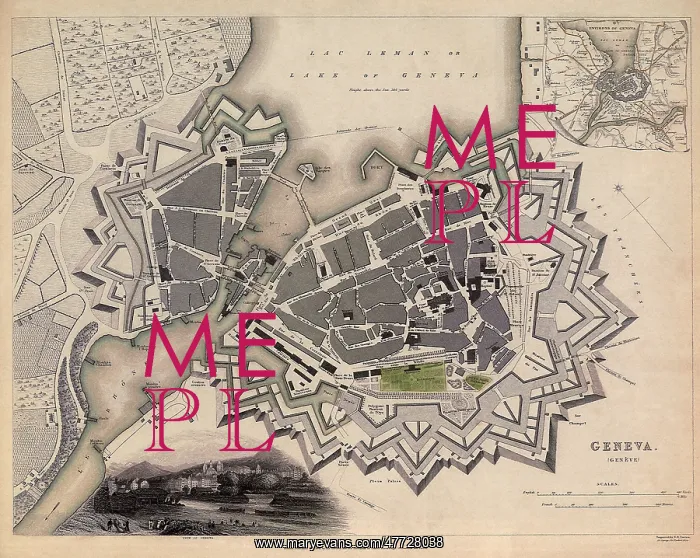 : Map of Geneva 1841 : Map of Geneva 1841