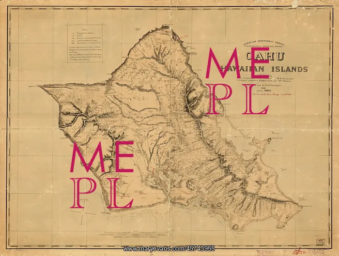  : Map - geography - island - Oahu - Hawaii