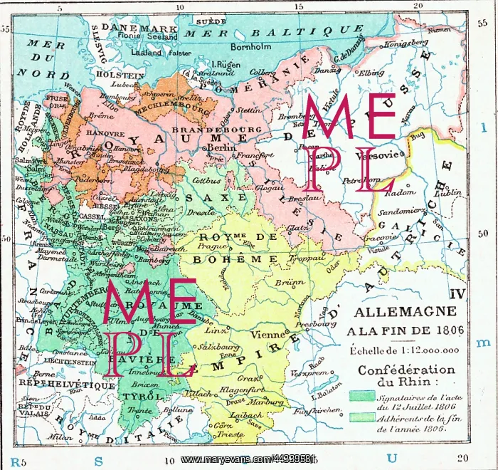 : Map of Germany at the end of 1806 : Map of Germany at the end of 1806