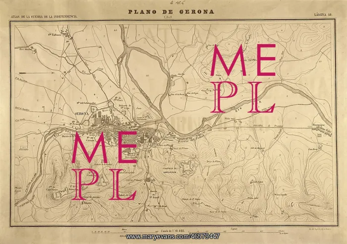 : Map of Gerona (1809). SPAIN. Madrid. National : Map of Gerona (1809). SPAIN. Madrid. National