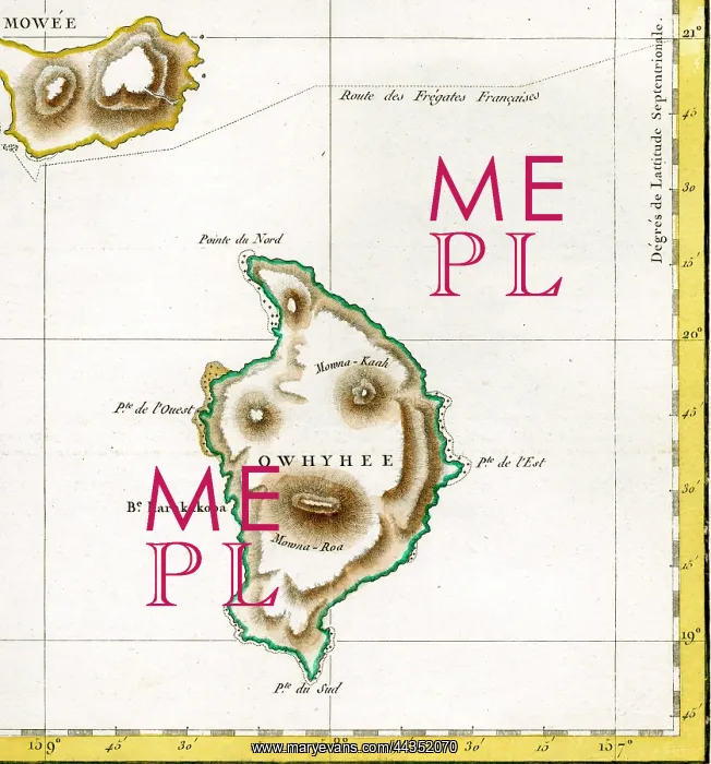 : Map of HawaII - Observations of Captain Cook : Map of HawaII - Observations of Captain Cook