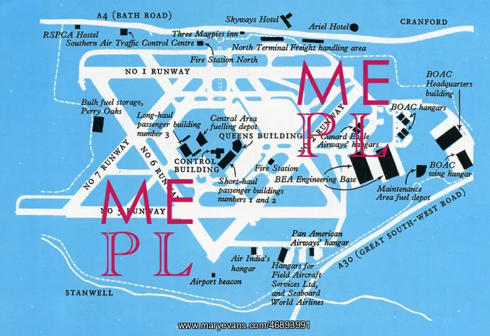 : Map of Heathrow airport : Map of Heathrow airport