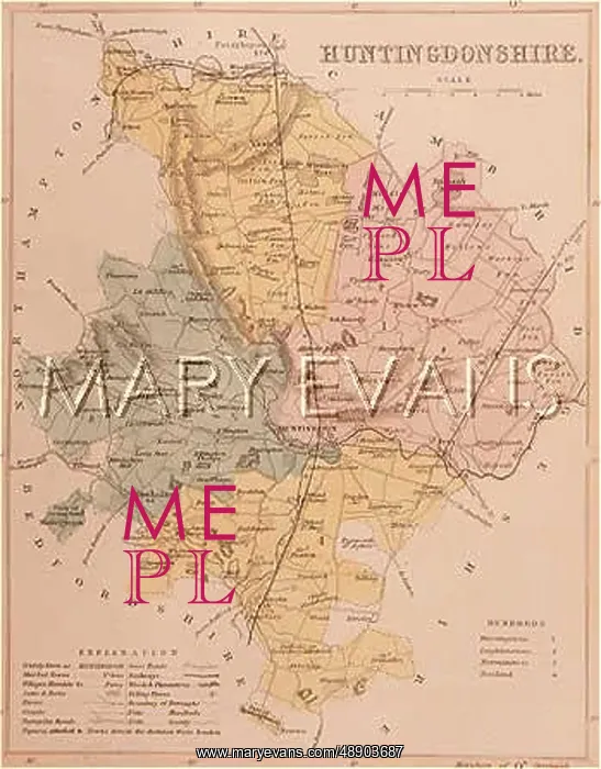  : MAP / HUNTINGDONSHIRE 1857
