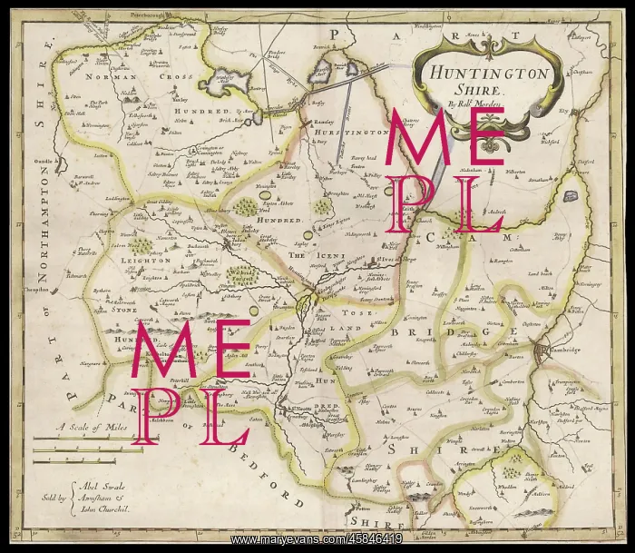  : Map of Huntingdonshire - c.1722