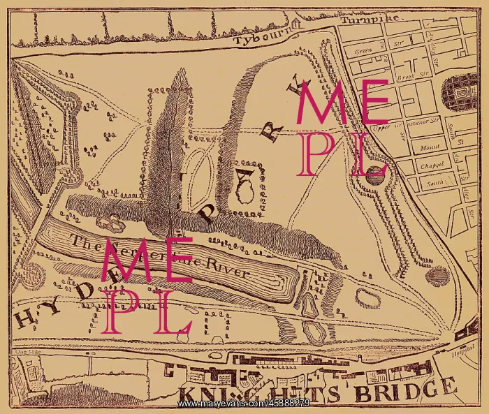 : Map of Hyde Park, London : Map of Hyde Park, London