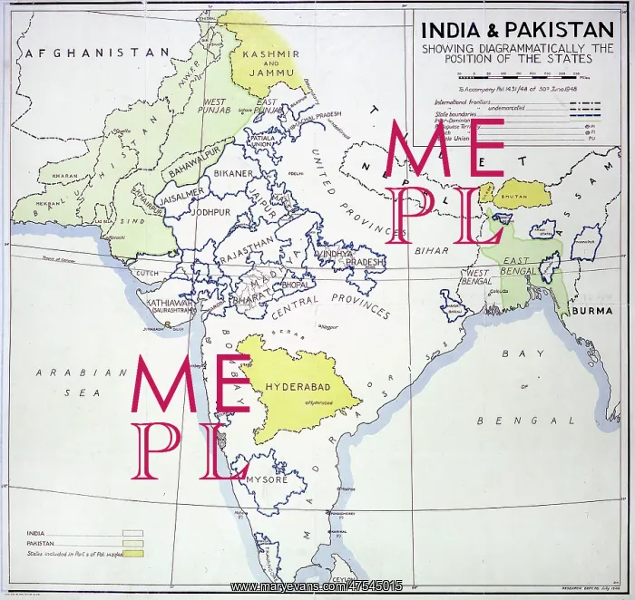  : Map of India and Pakistan