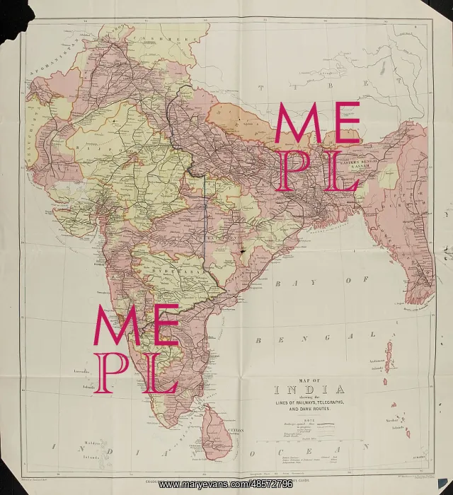 : Map of India Shewing the Lines of Railways, Telegraphs? : Map of India Shewing the Lines of Railways, Telegraphs?