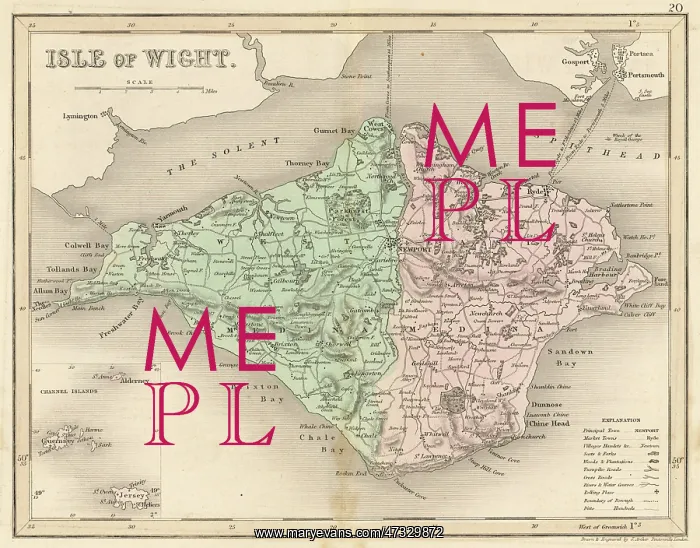 : Map - Isle of Wight circa 1857 : Map - Isle of Wight circa 1857