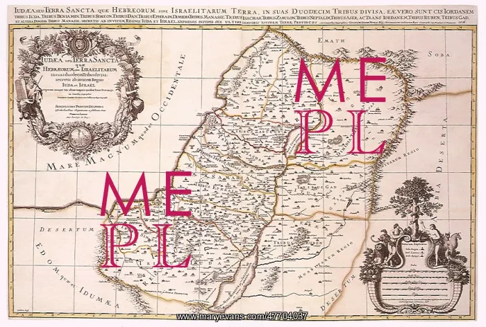 : Map of Israel's Twelve Tribes 1696 : Map of Israel's Twelve Tribes 1696