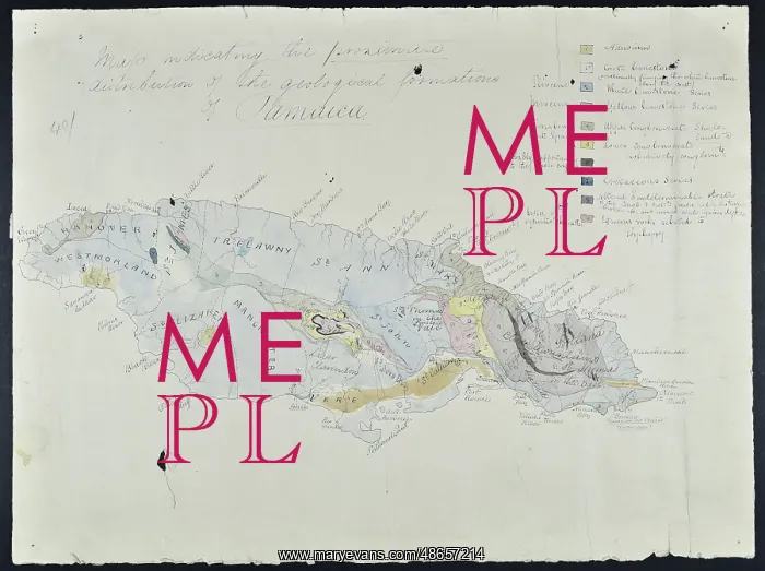 : Map of Jamaica (Wall, 1864) : Map of Jamaica (Wall, 1864)
