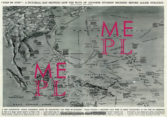 : Map of Japanese invasion receding by G. H. Davis : Map of Japanese invasion receding by G. H. Davis