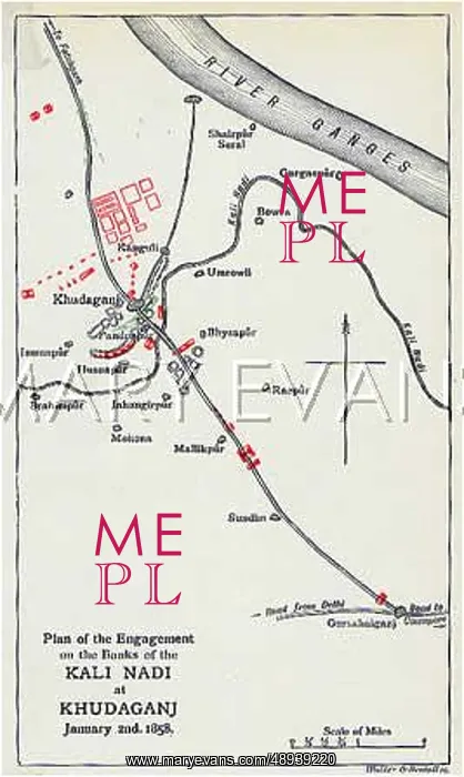 : MAP OF KHUDAGANJ / MUTINY : MAP OF KHUDAGANJ / MUTINY