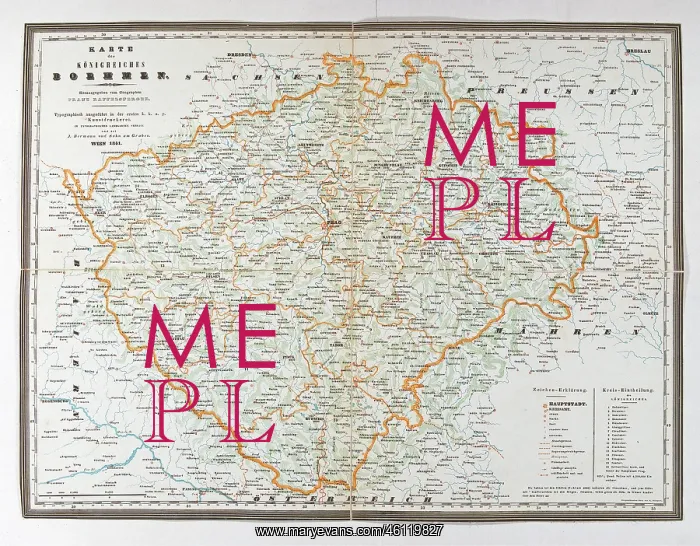 : Map of the Kingdom of Bohemia. 1841. Colour : Map of the Kingdom of Bohemia. 1841. Colour