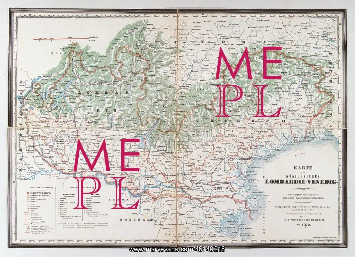: Map of the Kingdom of Lombardy-Venice. 1841 : Map of the Kingdom of Lombardy-Venice. 1841