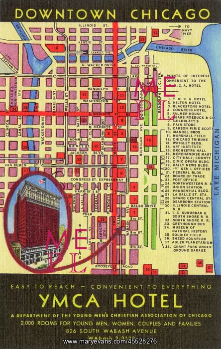 : Map and location of YMCA Hotel - Chicago, USA : Map and location of YMCA Hotel - Chicago, USA